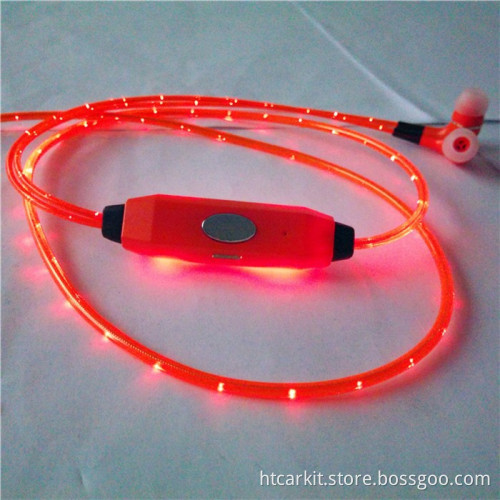 Colorful in-ear Wire Illuminated Glowing Earphone